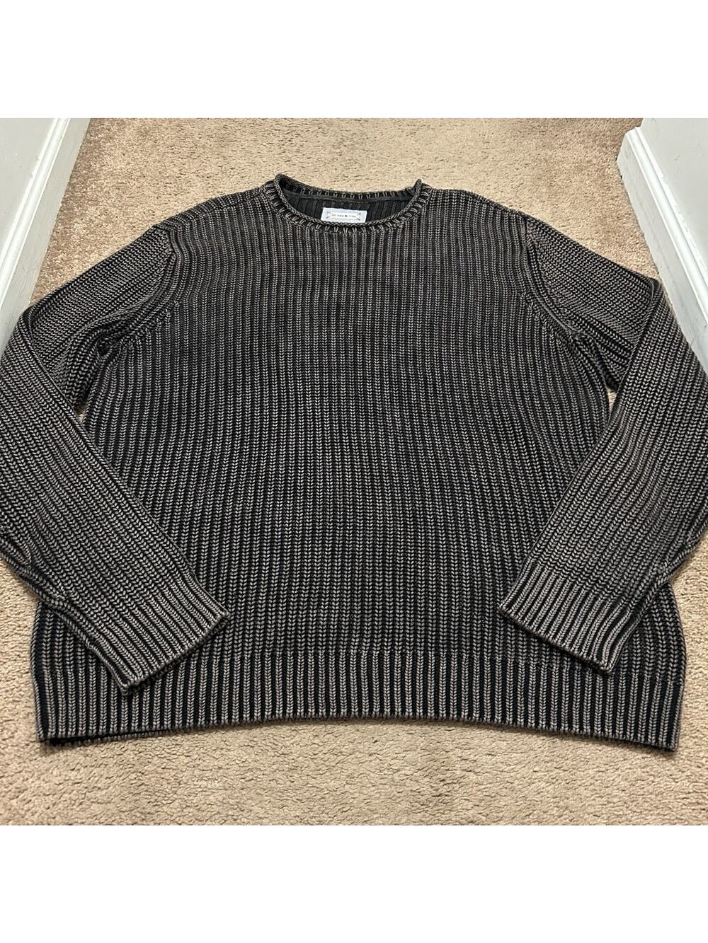 32 Bar Blues Knit Crewneck Sweater Sz XXL Gray Charcoal Tall Long